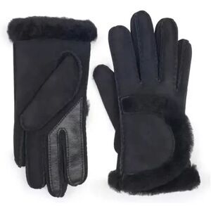 UGG Women’s Spill seam tech enabled suede shearing gloves black NWT $155